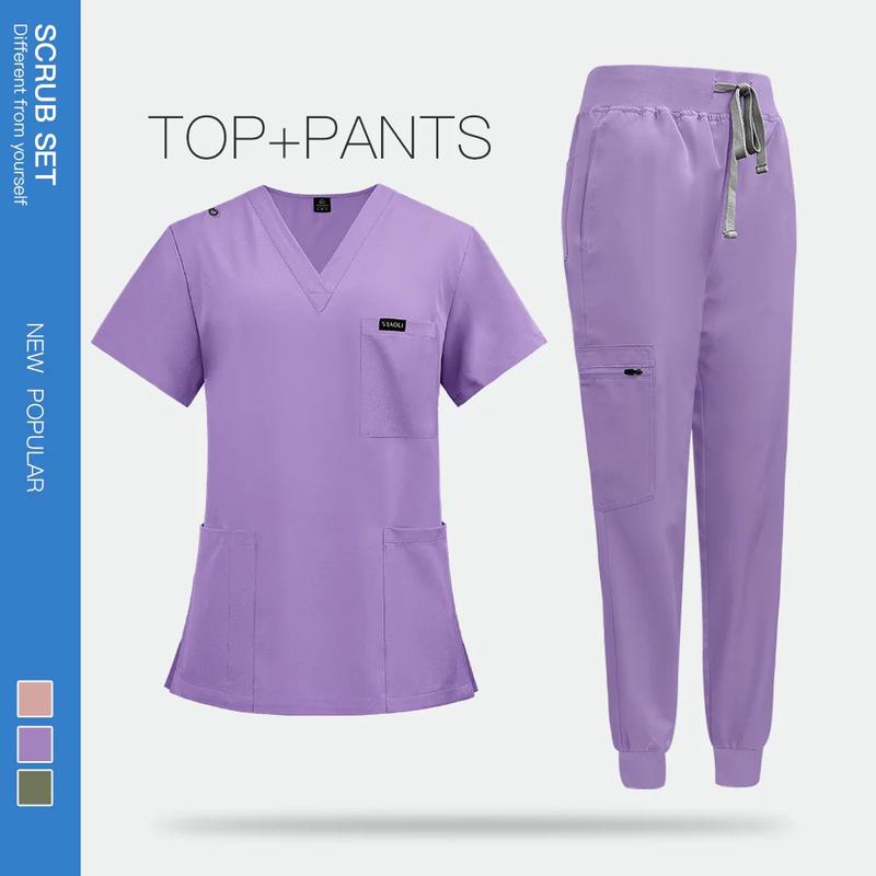 Product Introduction of Surgical Uniforms Woman Nursing Enfermeria Sets Top Pant Articles Medical Uniform Scrubs Clinical Beauty Salon hospital Suits 10