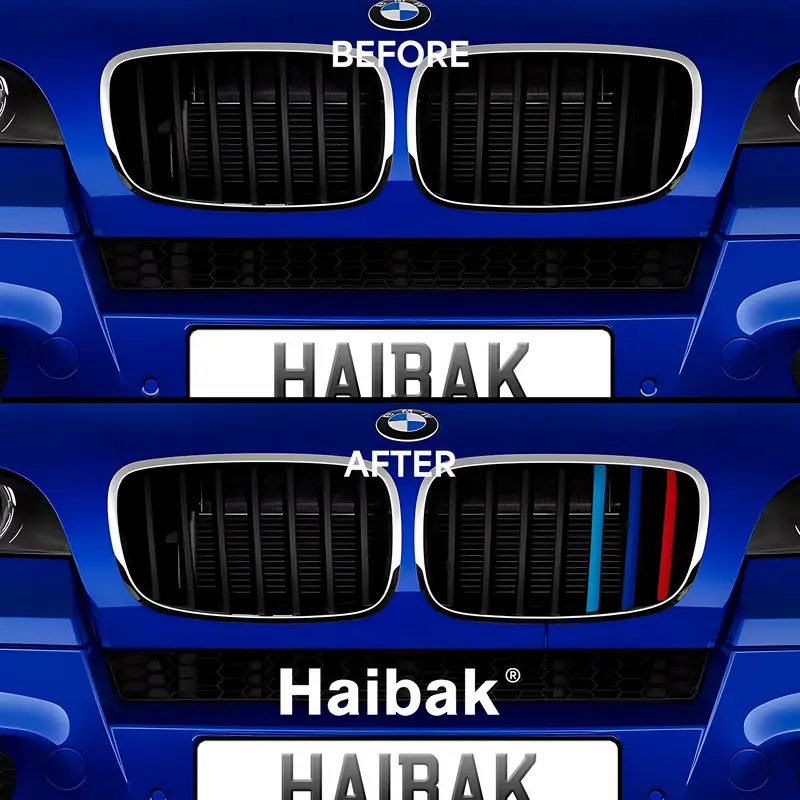 BMW X6 2012 - 2014 7 Beams Front Grille Tri Colour Insert Stripes 2