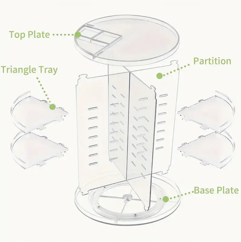 360 Rotating Makeup Organizer Adjustable Layers Makeup Storage Rack for Perfumes Skincare Cosmetic Storage Rack for Bathroom Bedroom Dresser Adjustable Boxes 6