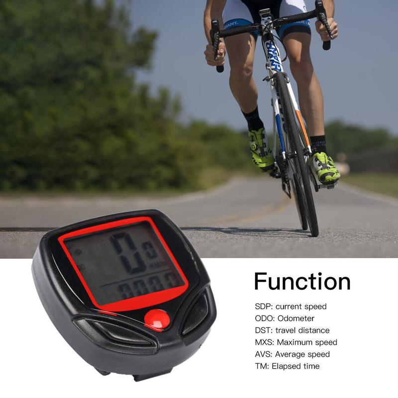 Stopwatch LCD Digital Waterproof Bike Computer Cycle Speedometer Wired Timer Odometer Cycling Biking 3