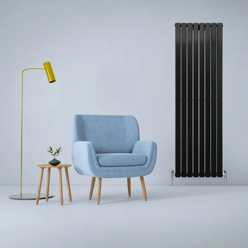 Designer Flat Panel Radiators Matt Black 1800mm x 560mm 1