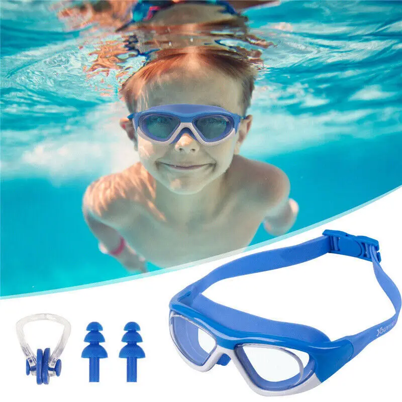 Kids Anti-Fog Swimming Goggles Pool Swim Adjustable Glasses Children Boys Girls 4