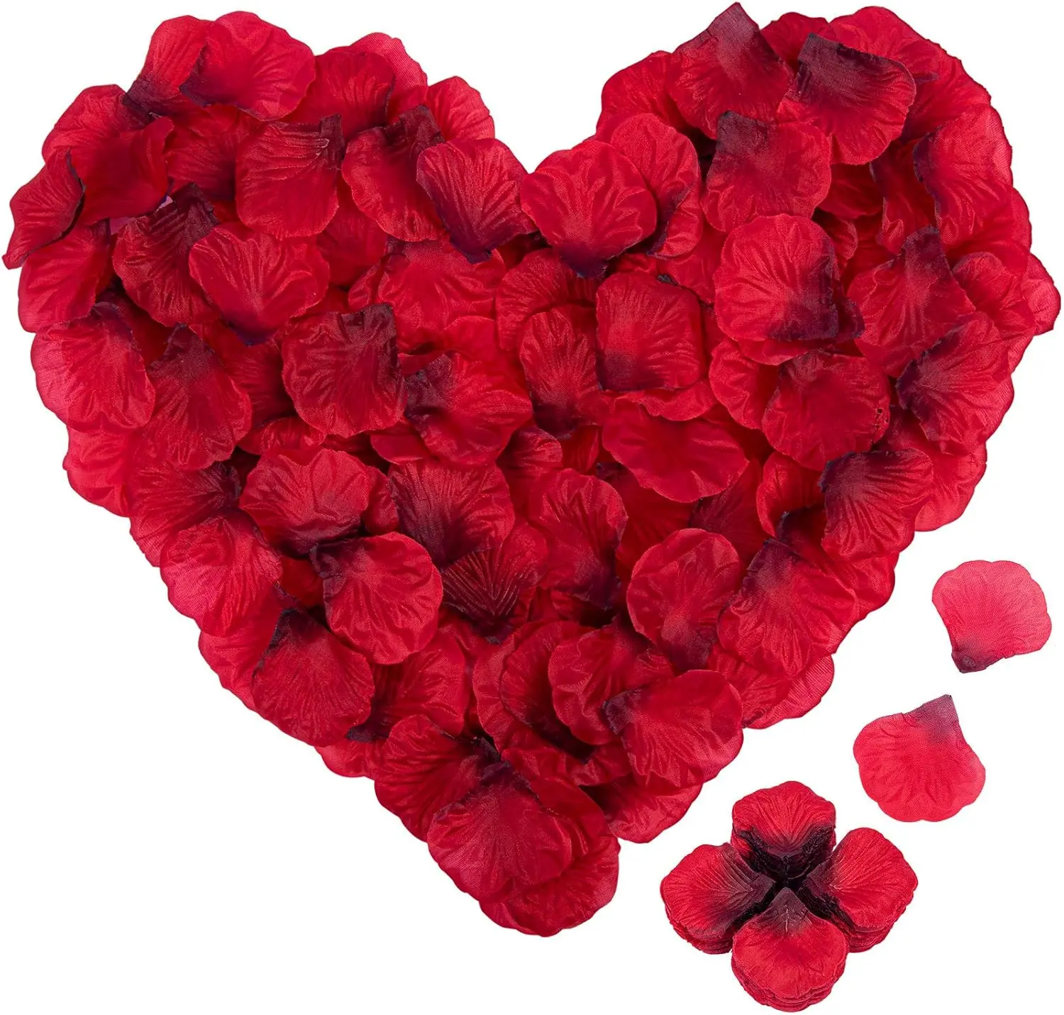 Rose Petals - 4000 Pieces Dark Red Silk Petals - Perfect for Romantic Wedding Decorations, Valentine's Day Surprises, Heartfelt Confessions, and Party Decor - Luxurious Artificial Flowers for an Elegant Touch