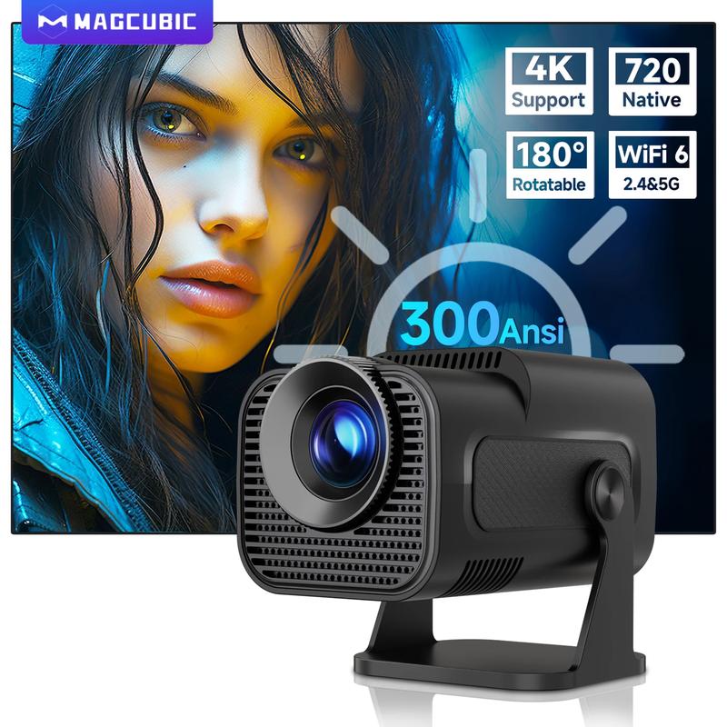 Magcubic New HY320 mini Portable Auto Keystone Projector, Smart Projector FHD 4K Supported 10000 Lumens with WiFi 6, BT 5.0, 180 Degree Rotation, Built-in Android 11.0- Black 1