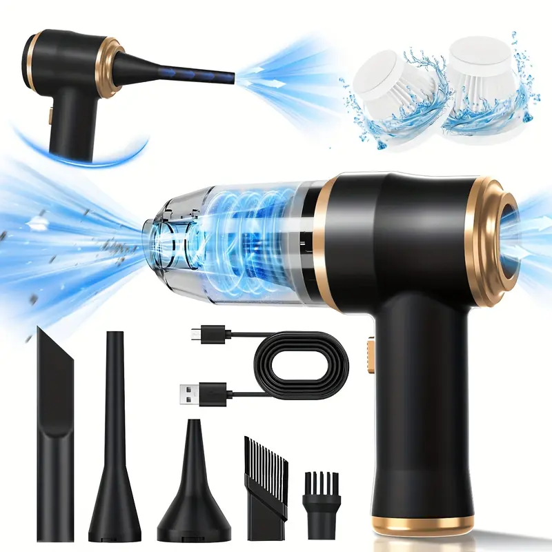 Portable Cordless Handheld Vacuum Cleaner, Cyclone Wireless Vacuum Cleaner, Rechargeable Strong Suction Vacuum Cleaner, Suitable For Cars/offices/homes/cleaning Computer Hosts, Keyboards, Pet Hair, Window Crevices, Equipped Usb 6