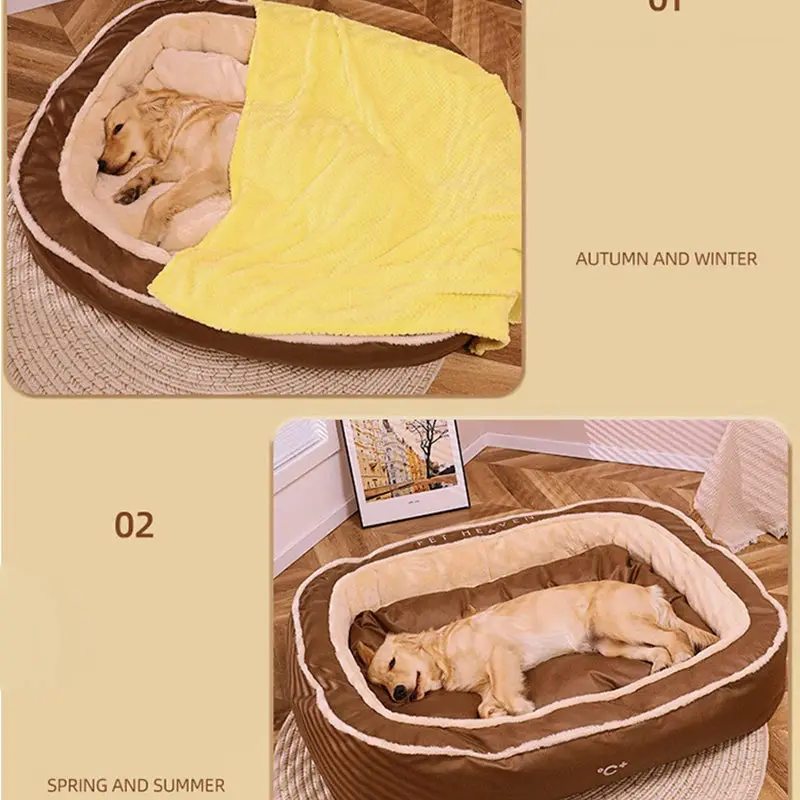 HOOPET Dog House Winter Warm Dog Bed Pet Supplies Four Seasons Universal Dog Cushion Winter Sleeping with Warm Sleeping Cushion products 4