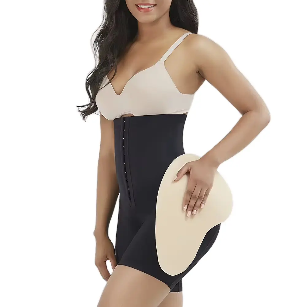 Women's High Waisted, Medium Tummy Control Shapewear with Fake Hip Pad - Womenswear Compression Sexy Comfort Basic Minimalist Spandex Nylon Smooth Nylon Smooth Soft Breathable shaper Comfortable Fabric Love Ruched