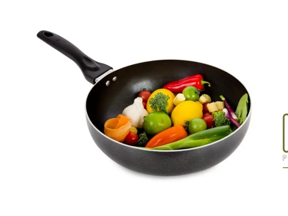 Non-Stick Aluminium Cooking Wok Deep Frying Pan Saucepans Induction Casserole UK pans