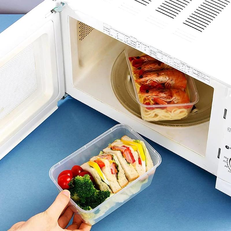 50 X 500ml Plastic Storage Food Soup Containers- Clear Disposable Heavy Duty Airtight Food Storage Boxes Kitchen Set Utensils 1