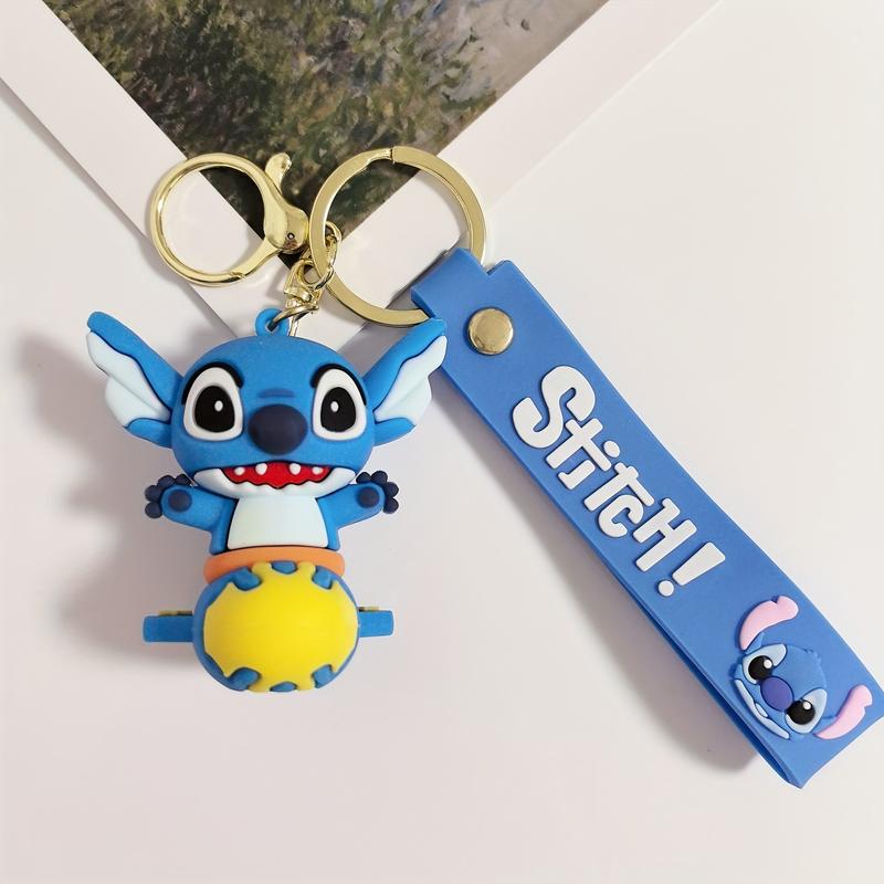 Stitch PVC Keychain Set - Non-Braided, Durable Cartoon Character Key Rings, Cute Backpack Charms, Ideal for Christmas & Halloween Gift Ideas - Pack of Multiple Designs 8