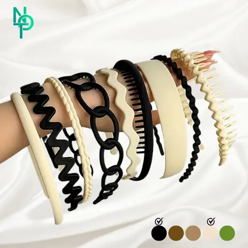 9pcs Fashionable Hair Hoop set | Multicolor Stylish Hair Hoop | Headbands with Comb | Hairbands for Women and Girls | UK Seller | Ready to Ship 6