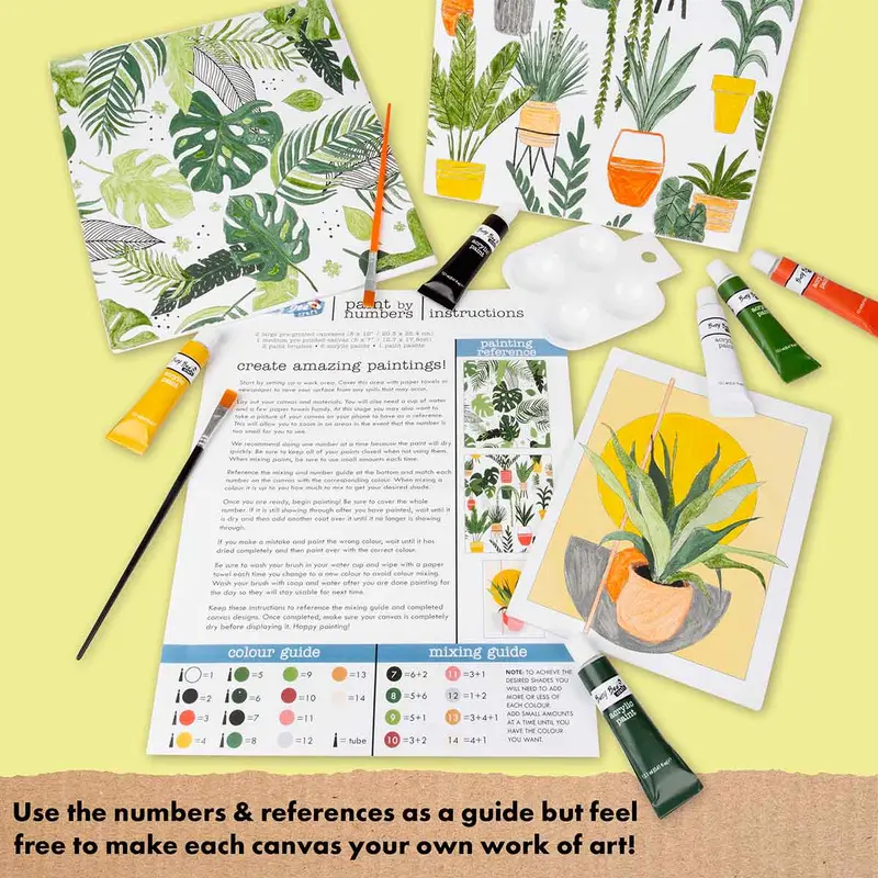 Paint By Numbers For Adults, Includes 3 Pre-printed Canvases 6 Acrylic Paint 2 Paint Brushes Palette & Instructions- Engaging Crafts For Adults and Kids 2