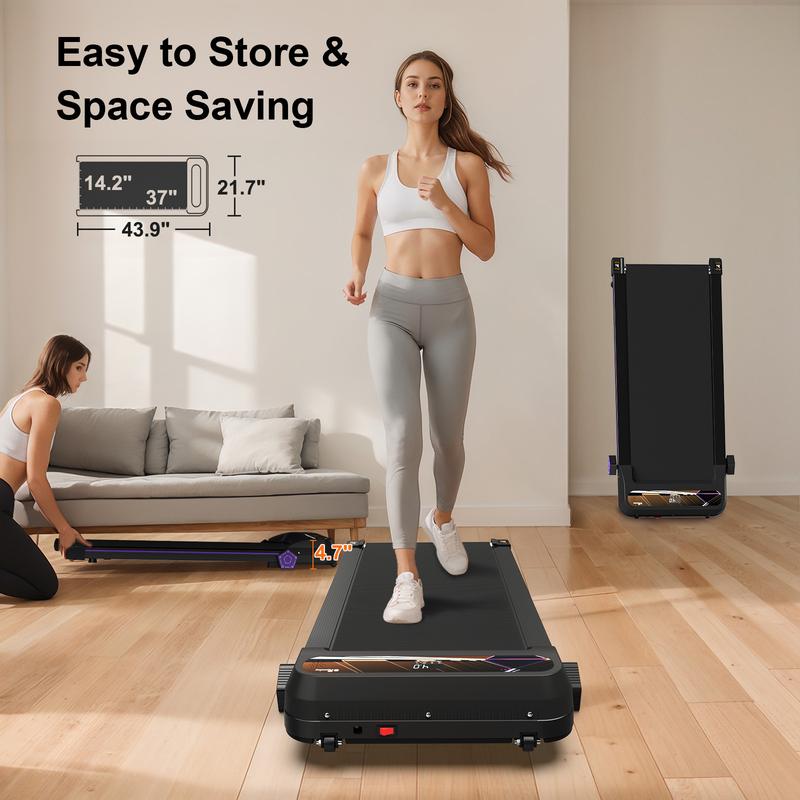 Walking  Pad Treadmill for Home Gym Fitness - 5-Level Manual Incline Adjustment, Compact Running Deck, Bluetooth Connectivity 1