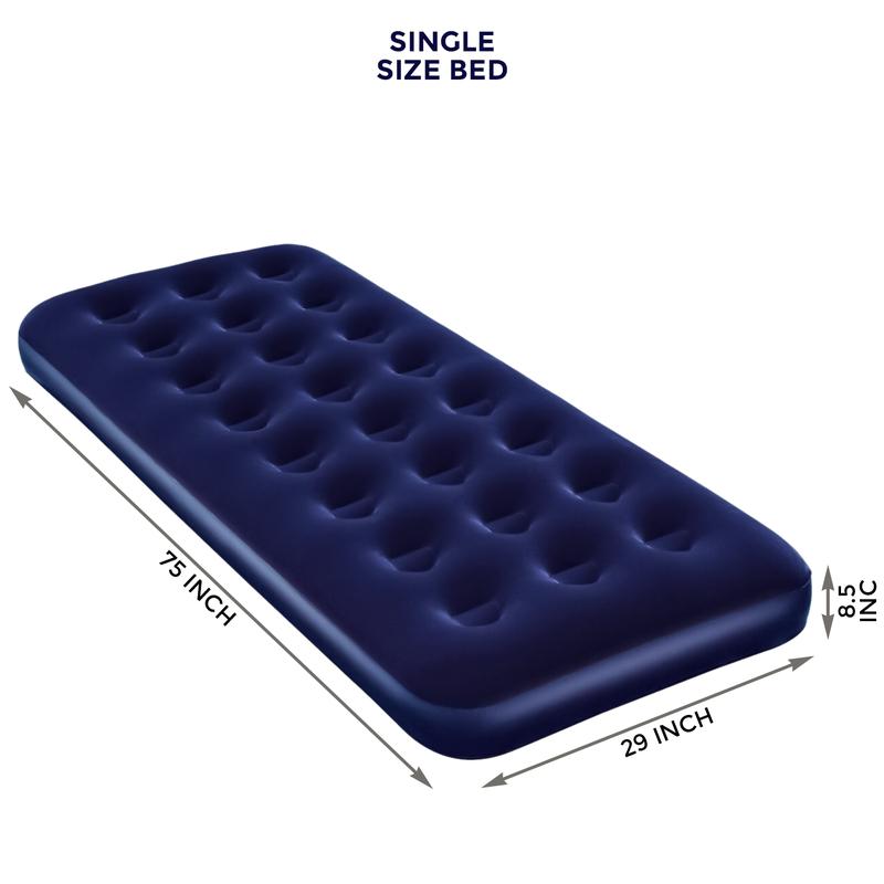 Premium Quality Flocked Single Airbed by Crystals for Indoor and Outdoor Use 1
