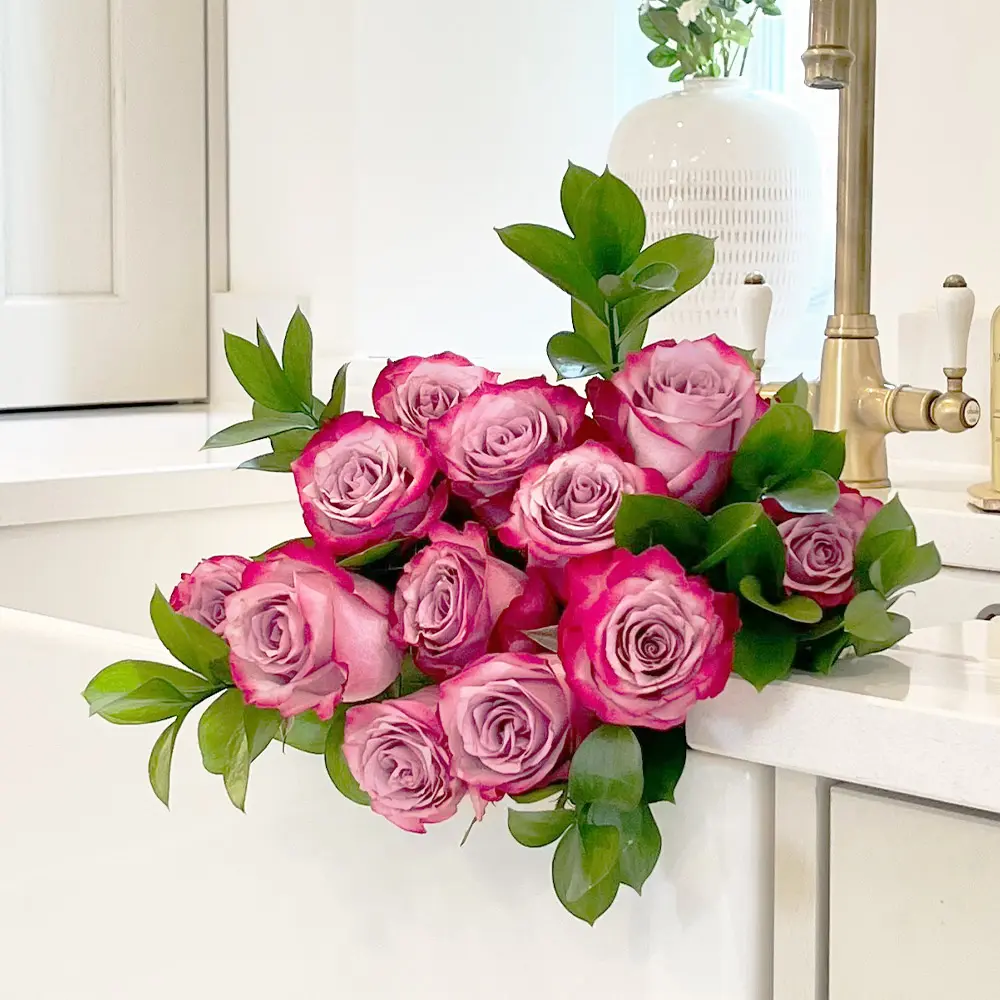 Floralty Pink & Lilac Roses - Premium Farm Fresh Flower Bouquet - Home Decor