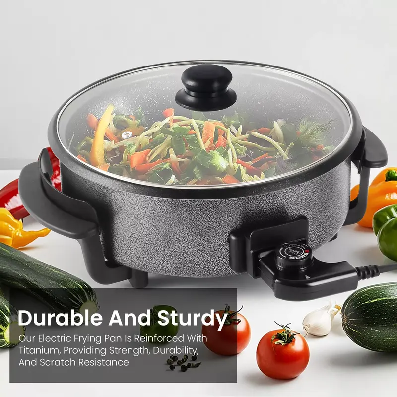 Superlex 30CM Electric Frying Pan with Glass Lid Multi-Function Healthy Cooker Easy Clean 7
