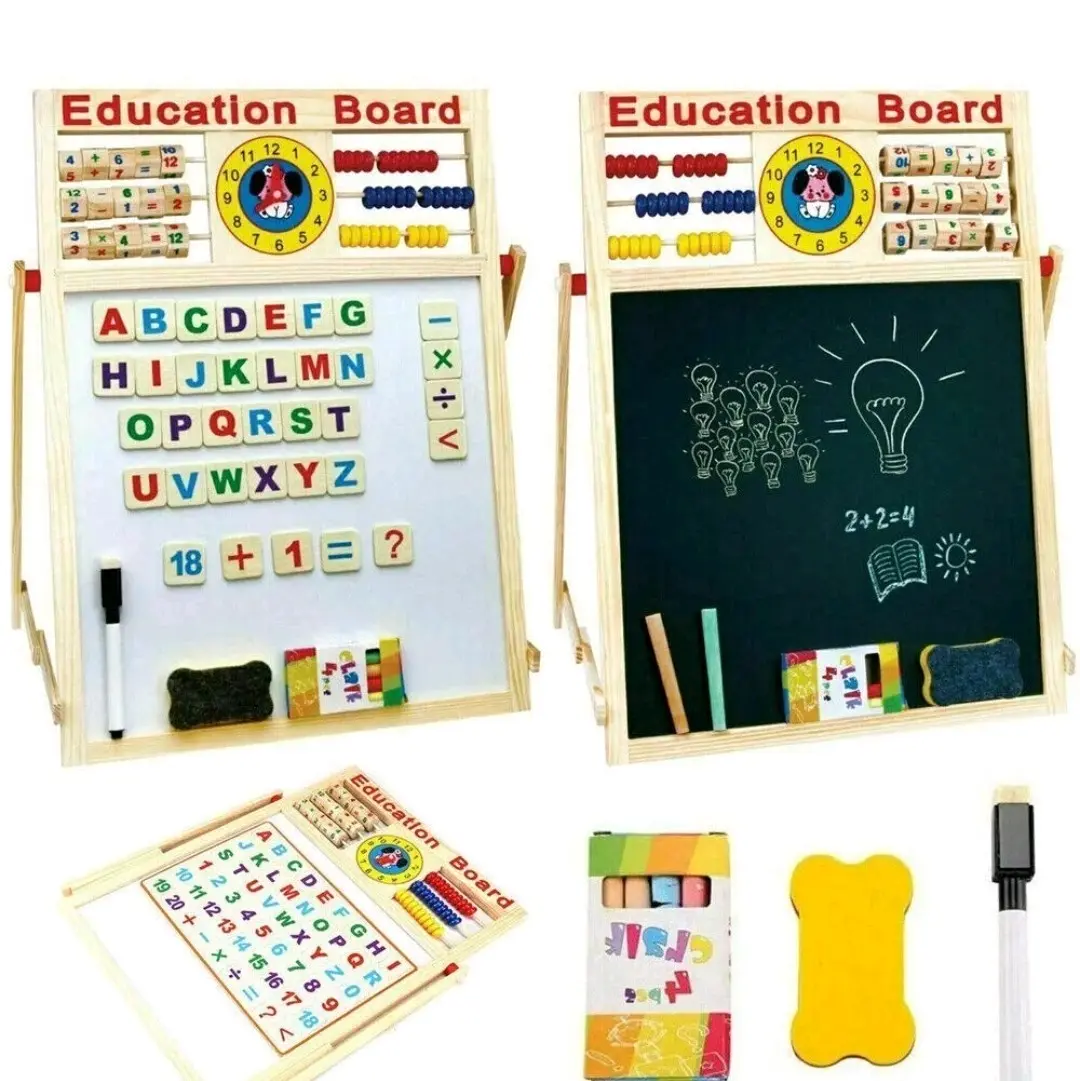 6 in 1 Activity Board for Boys and Girls with Magnetic Whiteboard and Foldable Stand