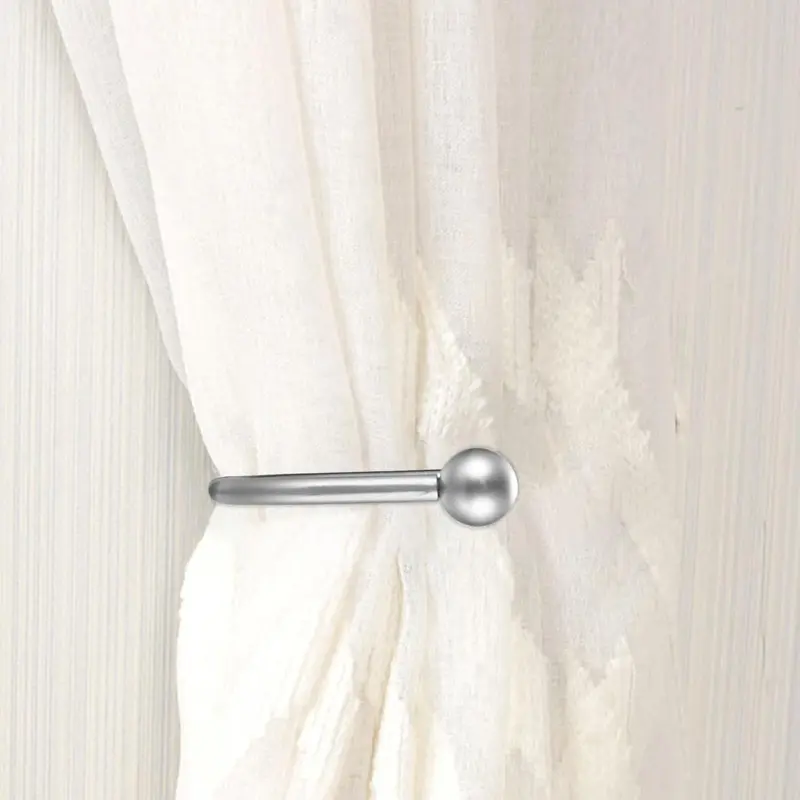 Metal Curtain Holdbacks for Fixed or Hanging Curtains - 2 Pcs Drapery Tie Backs, Wall Mounted Window Curtain Holder Hooks 6