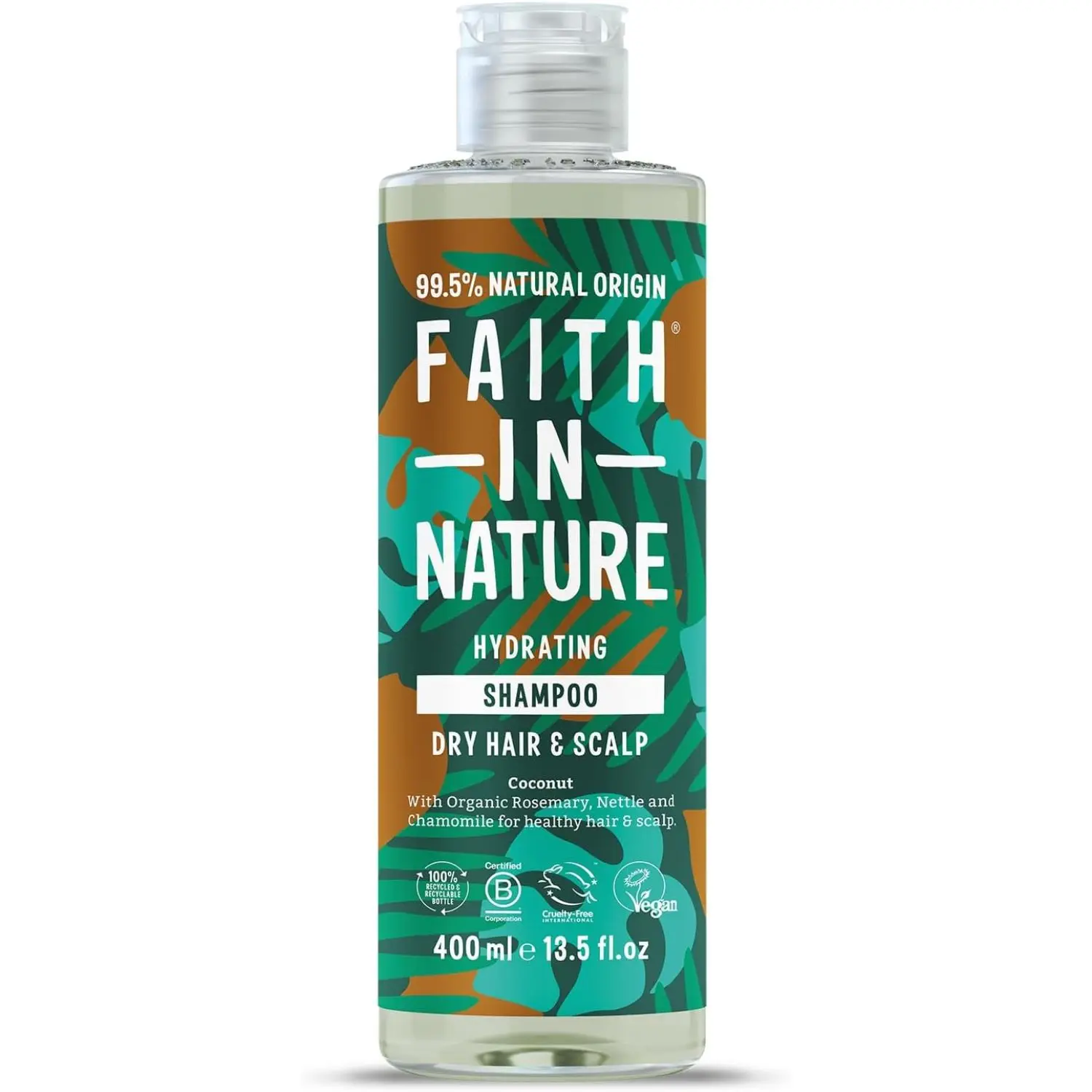 Organic Coconut Shampoo, Hydrating for Dry Hair & Scalp, Vegan & Cruelty Free, No SLS, Silcones or Parabens, 400ml