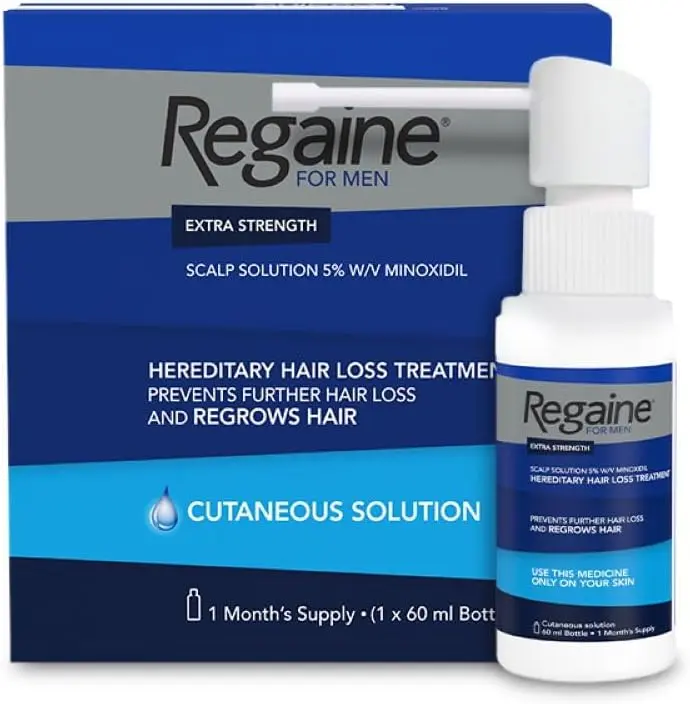 Regaine for Men Extra Strength Scalp Solution for Hair Regrowth (1x 60ml), Male Hair Loss Solution with 5% Minoxidil, Cutaneous Solution for Male Pattern Hair Loss Hair Care Comfort 0