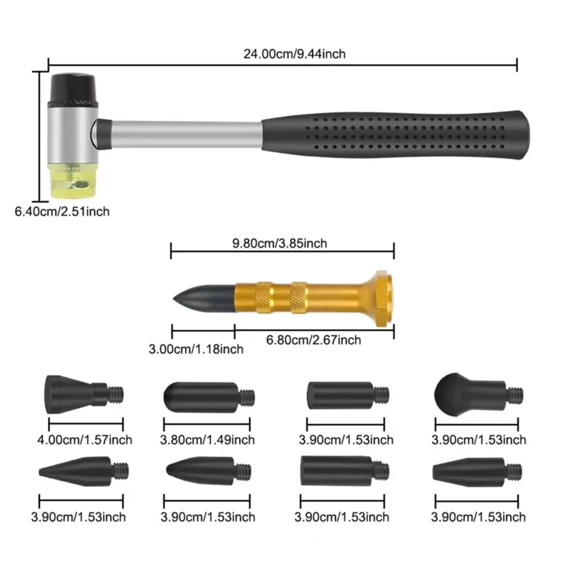 🌙[2-3 days delivery]🌙PDR Car Paintless Kit Dent Puller Lifter Repair Removal Hail Gun Tool + UK Plug 4