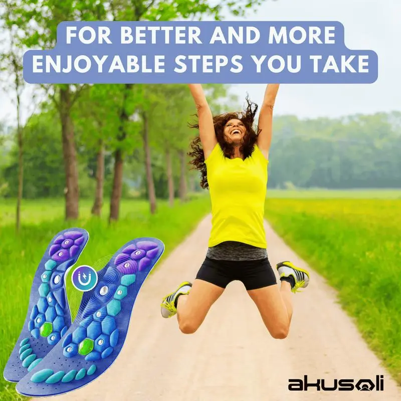 Akusoli | Shock Absorbing Insoles for All Day | Comfort Arch Support | Premium Materials | Fits for All Shoes 1