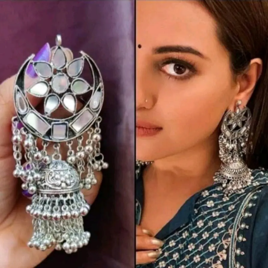 Mirror Jumka  Earrings For Women. Oxidised jewellery(55)