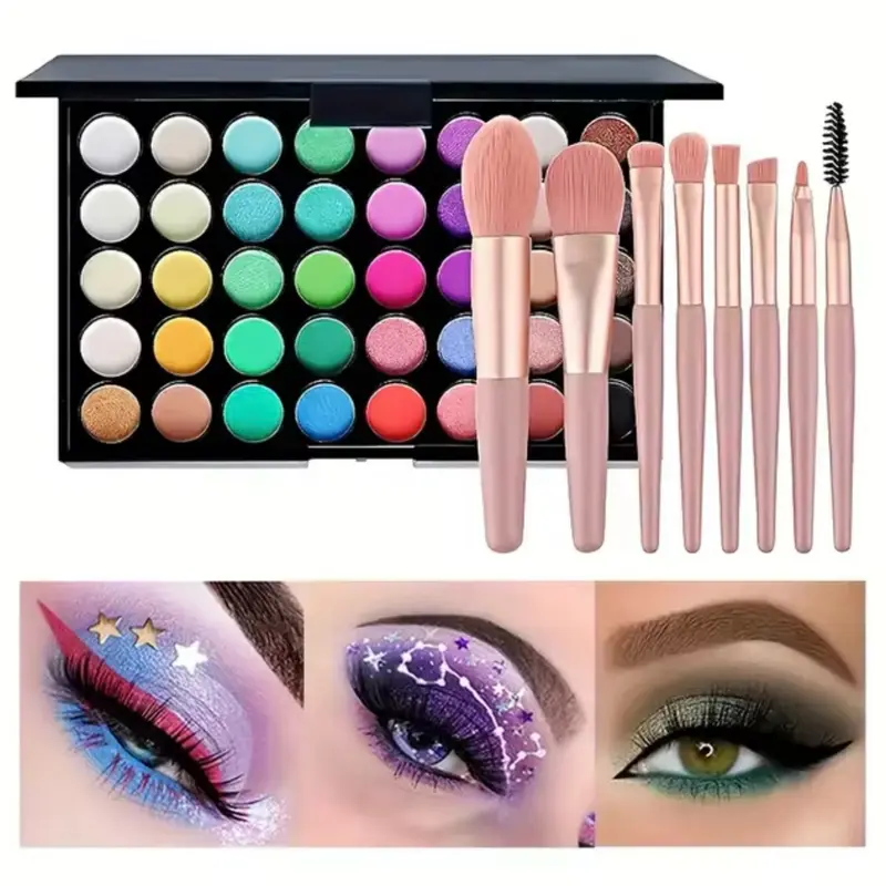 40 Colors Glitter Eyeshadow Palette Matte Waterproof Long Lasting Pressed Powder Cosmetics Kit Fashion Women Eye Makeup palette 7