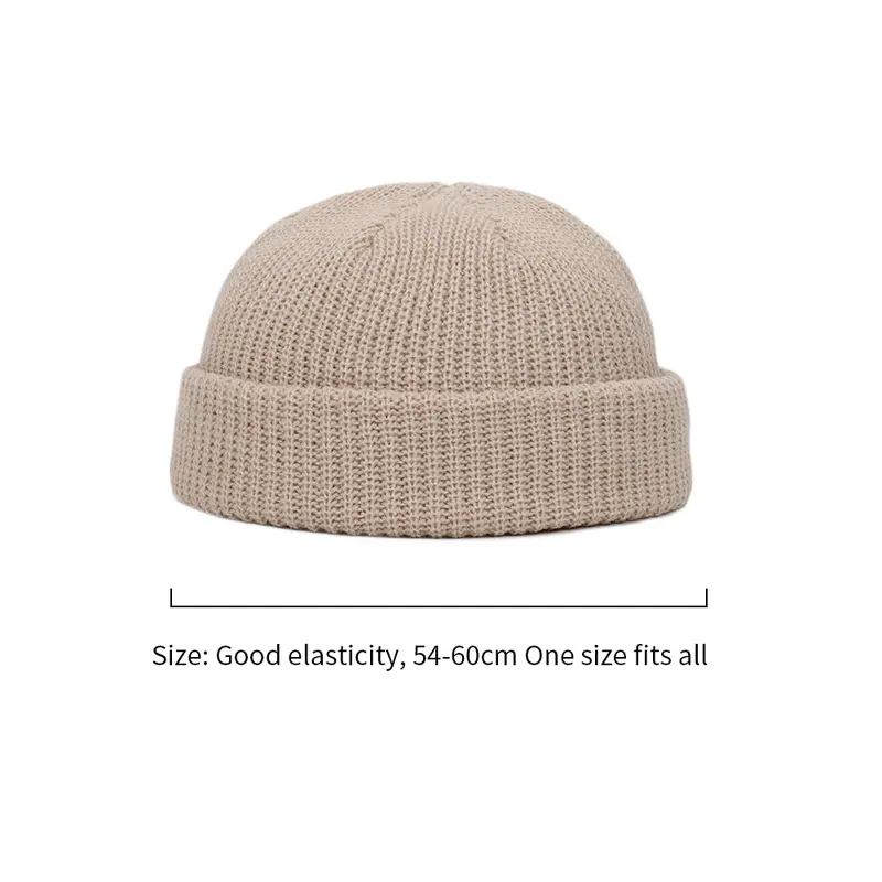 1x Men Women Mini Fisherman Beanie Winter Spring Hat Soft Knitted cap Fashion 8