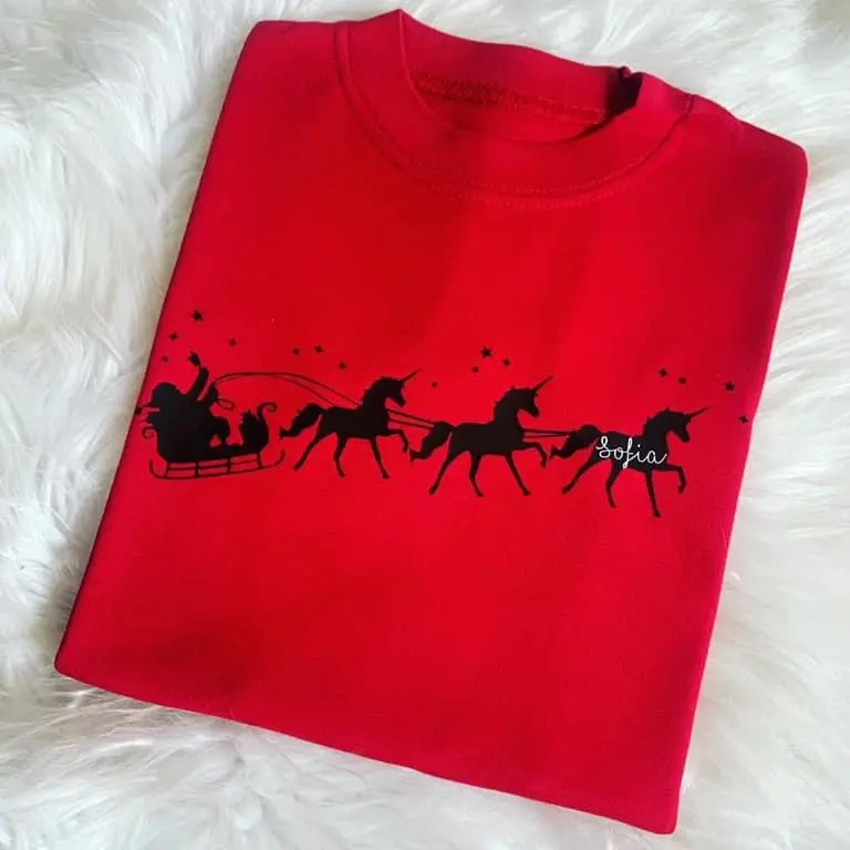Childrens Christmas sleigh print tshirt T-Shirt