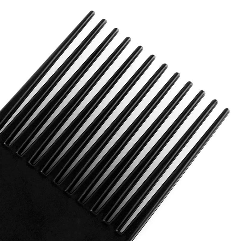 2 Pieces Hair Pick Comb, Smooth & Sturdy Wide Tooth Hair Pick Comb Plastic Hairdressing Styling Tool for Natural Curly Hair Style, Black   Handy Salon 3
