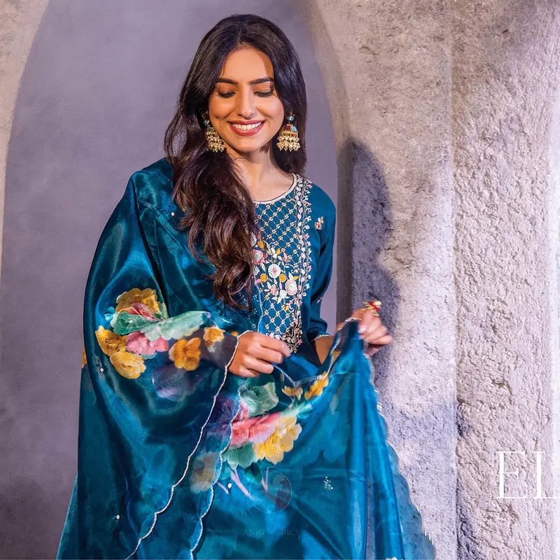 LUXURY VISCOSE MODAL SILK DESIGNER SUIT WITH PURE HANDWORK. SIZE 38 TO 44 7