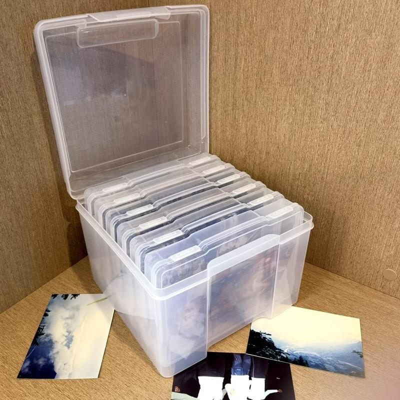 Unibos Photo Case 4" x 6" Photo Storage Box Inner Photograph Keeper Photo Organizer Cases Photos Storage Containers Box for Photos 600 Photo Capacity 6 Clip Lock Cases 5