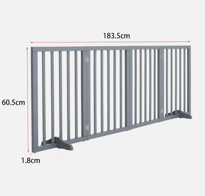 Product Introduction of 3/4 Panels Folding Pet Gate Wooden Dog Fence Safety Barrier Divider Freestanding 7
