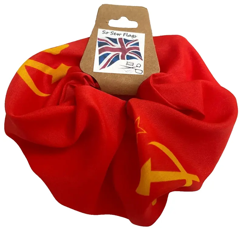 Handmade USSR Russia Flag Hair Scrunchie Scrunchies Accessory Ties 0