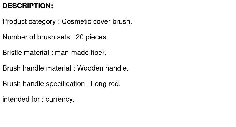 Product Introduction of 20 Makeup Brush Set for All Your Cosmetic Needs 0