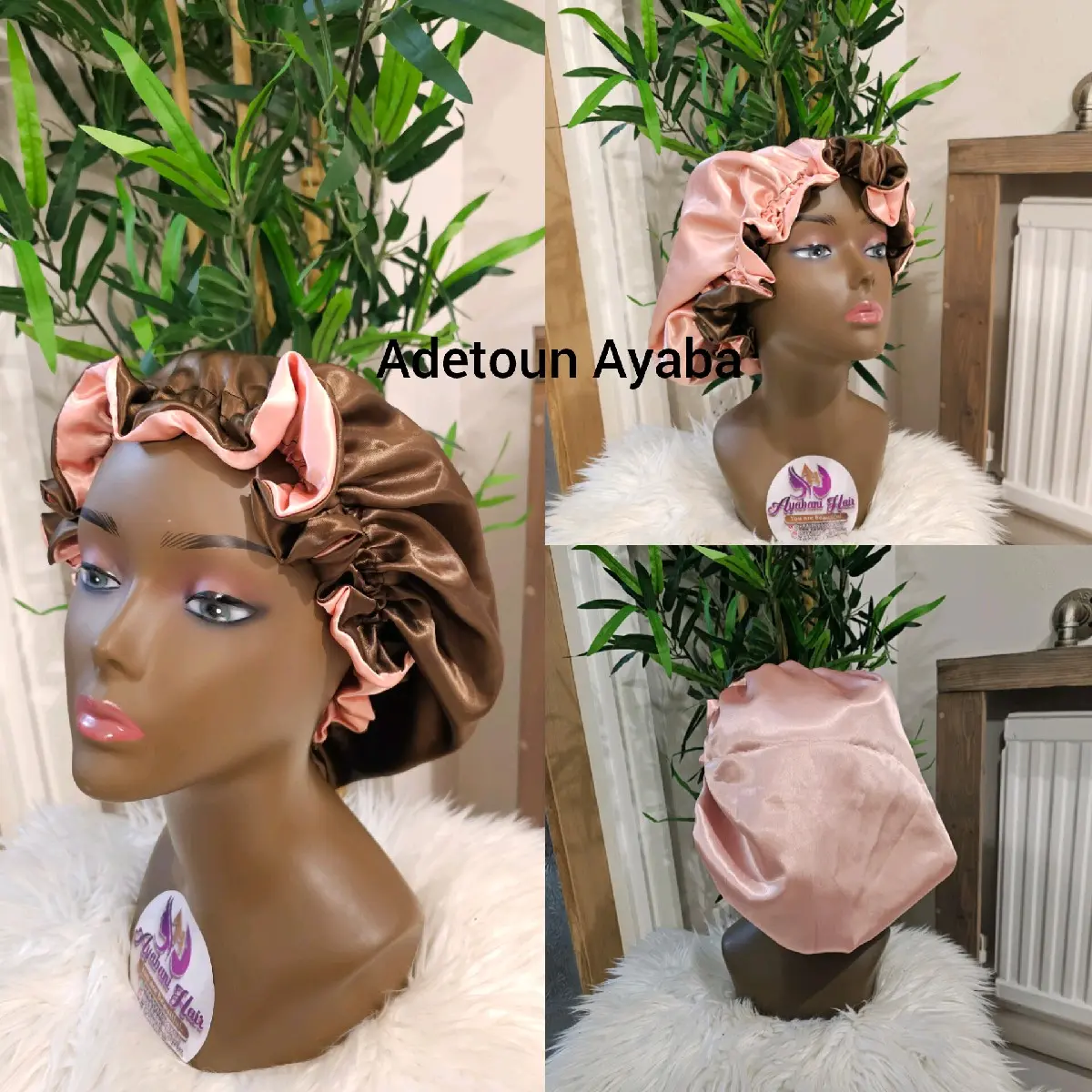 Satin Reversible Bonnet for Women - Fashion Hair Accessory