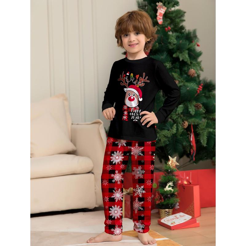 Women Men New Year's Costumes Cartoon Elk Print Christmas Parent-child Matching Pajamas Set Boys Girls Sleepwear Xmas Family Look Pjs Couples Set 8