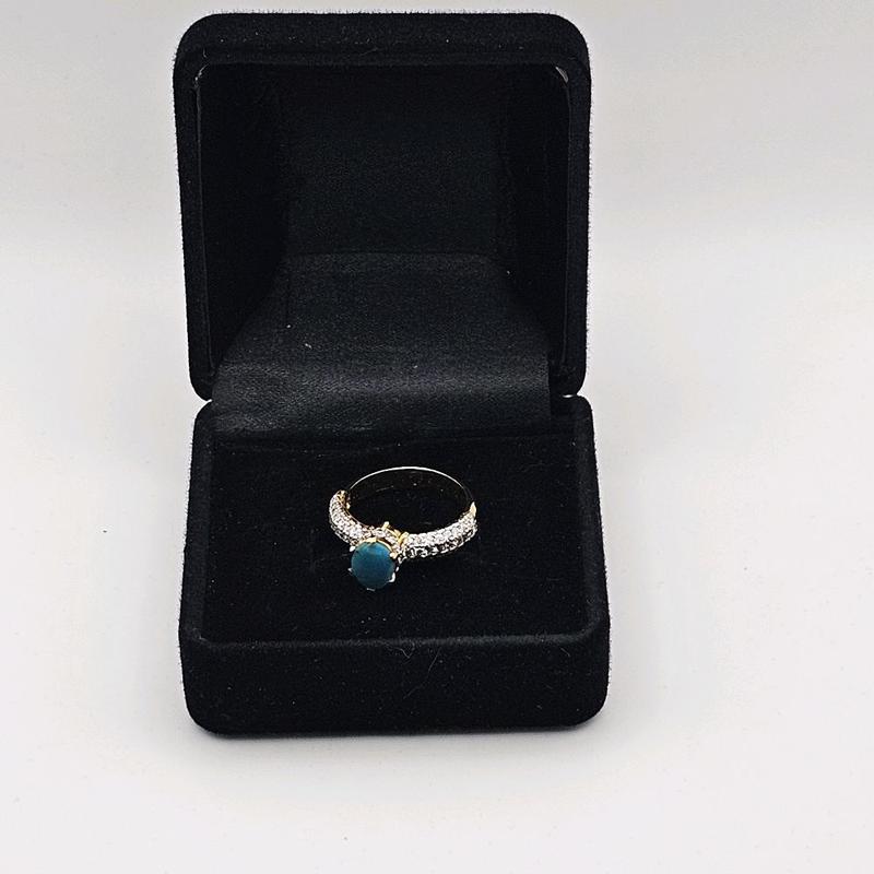 Turquoise Ring for Women - NaurattanSilver with Zircon Studs and Handcrafted Design 7