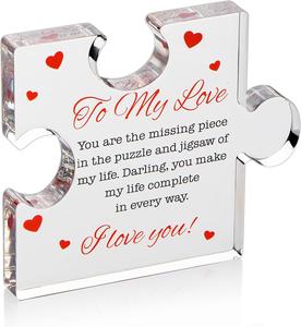 I Love You Gifts for Her, Him - To My Love Acrylic Block Puzzle 3.35 x 2.76 inch - I Love You Gifts for Men, Women - Birthday, Anniversary, Valentine's Gift for Husband, Wife, Boyfriend, Girlfriend