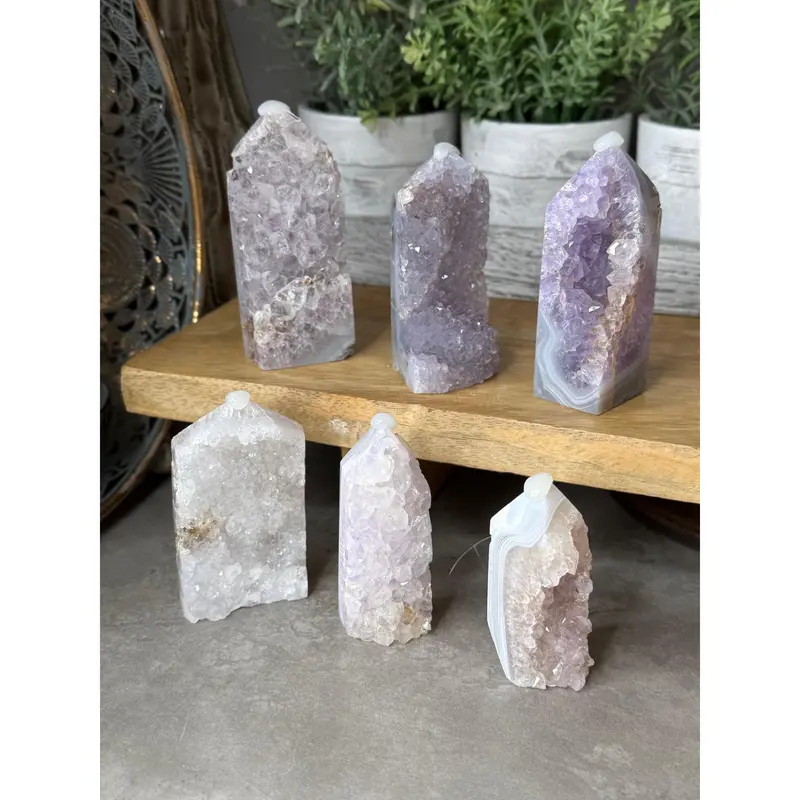 Druzy Raw Agate Crystal Towers 7