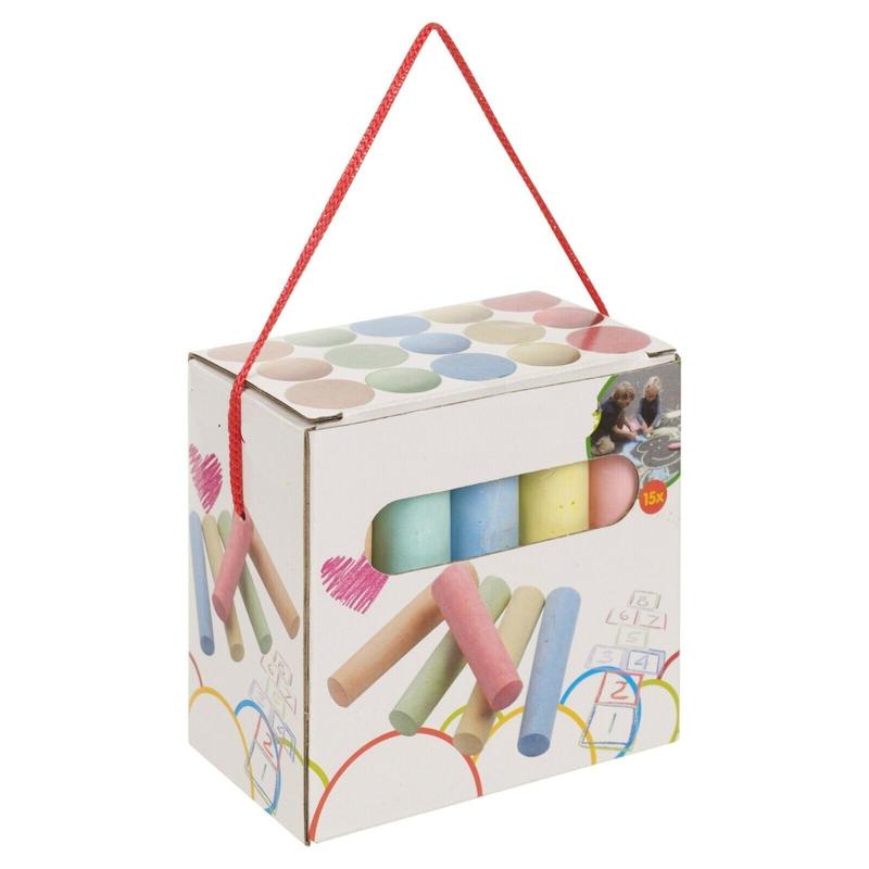 15PCS Multicoloured Giant Sidewalk Pavement Chalk Set with Carry Box for Kids Outdoor Drawing Creative Fun Activities Street Chalks for Boys and Girls 4