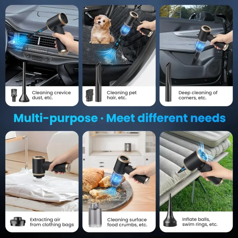 Wireless Car Vacuum Cleaner Handheld Vaccum Powerful Suction USB Rechargeable 7