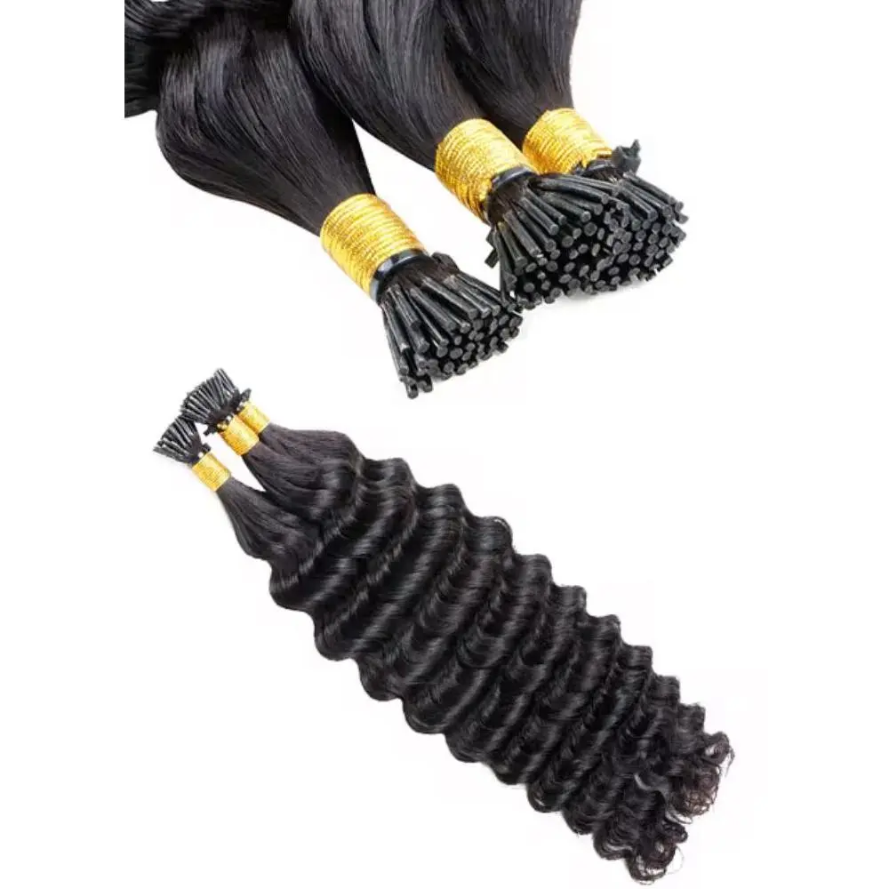 Loose wave curly I-tips hair extensions