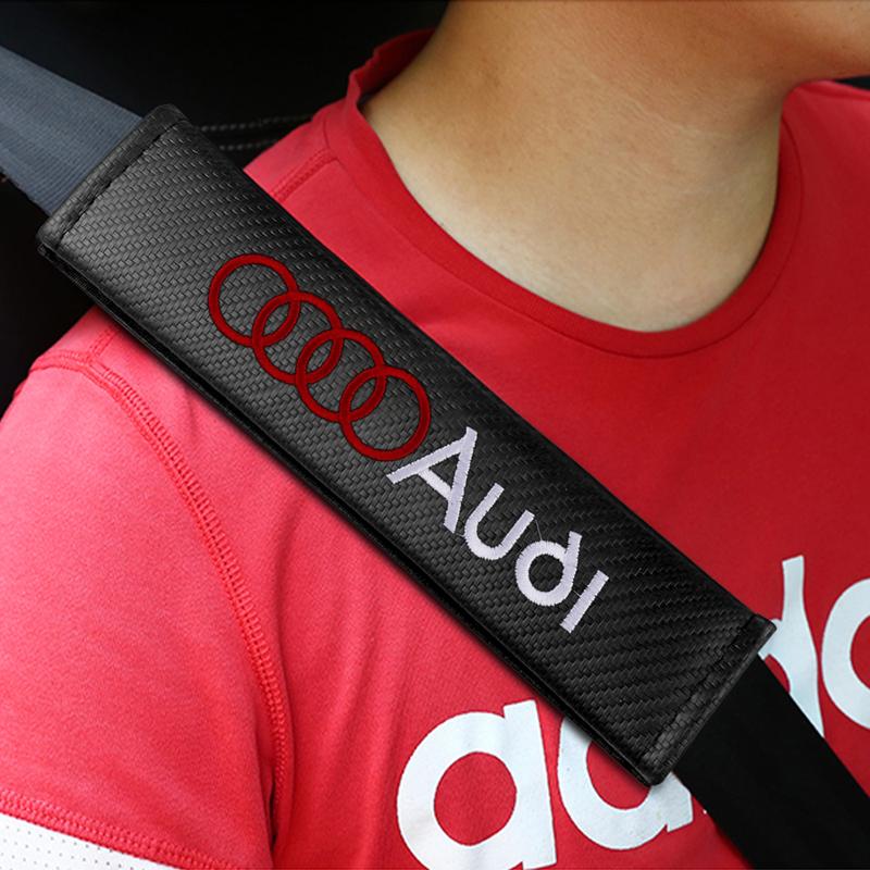 2x Car Seat Belt Cover Shoulder Protector Cushion Pad Auto Accessories For Audi S line A3 8p 8v 8l A4 b8 b6 b9 A6 c7 A5 Q5 Q3 A1 Q7 5