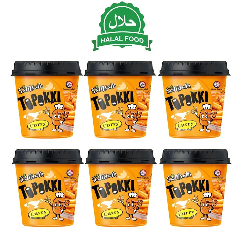 HALAL Korean SAMSAM Tteokbokki Rice Cake Topokki Sweet & Spicy Cup 120g – Instant Tteokbokki (Spicy Rice Cakes) & Ramen, Delicious Topokki Instant Food, Quick Korean Snack, Ready-to-Eat Korean Street Food 3