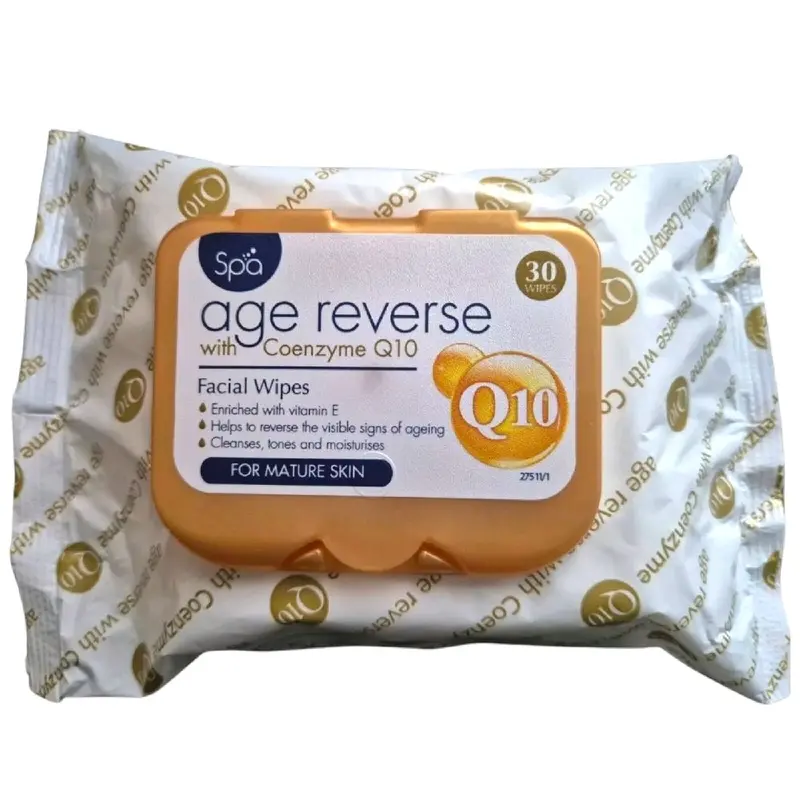 Spa Age 40 Plus Reverse Facial Wipes for Mature Skin with Q10 Coenzyme - Cleansing Wipe Cosmetic Makeup Remover 0