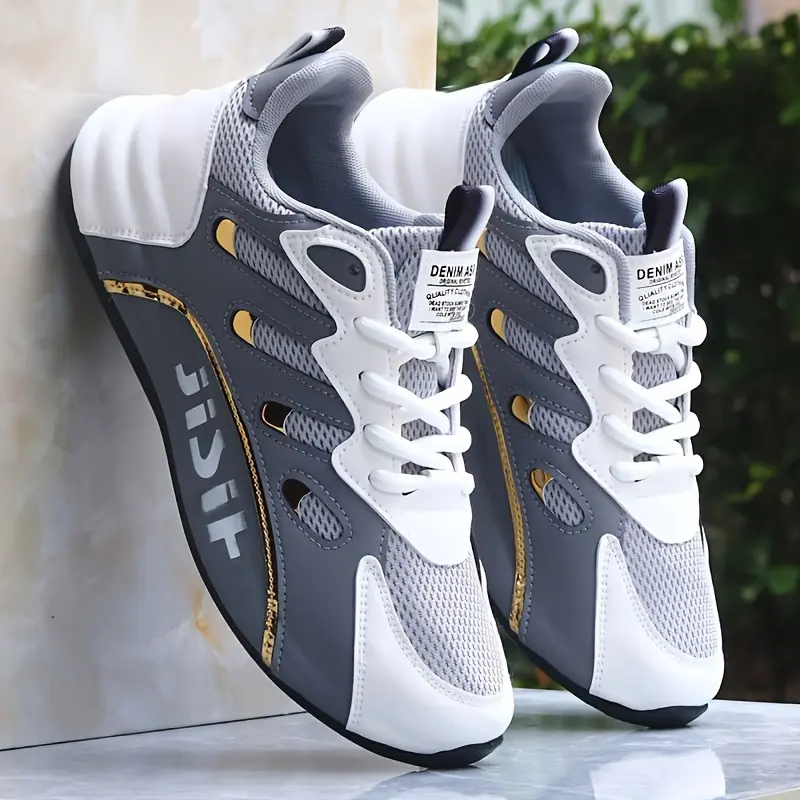 Men's Breathable Fitness Training Sneakers - Casual Style, Lace-Up, All-Season Rubber Sole Shoes 2