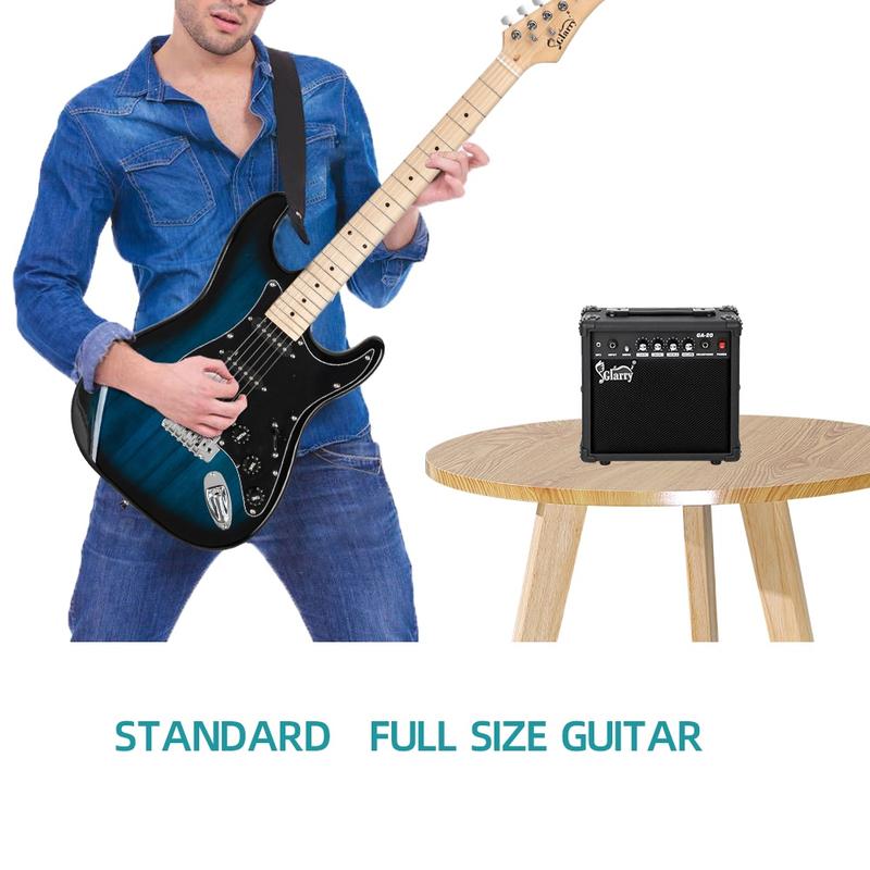 Glarry GST Electric Guitar Kit – Stylish Blue Guitar with Black Pickguard, Complete Set for Beginners & Professionals 7