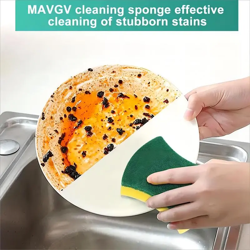 Double-sided Dishes Scrub Sponge, 30pcs Kitchen Accessories Water Absorbent Dishes Sponge, Home Items Kitchen Sponges for Washing Dishes, Household Bundle Cleaning Tool for Pan & Pot, Dishwashing Sponges,Cleaning Supplies 4